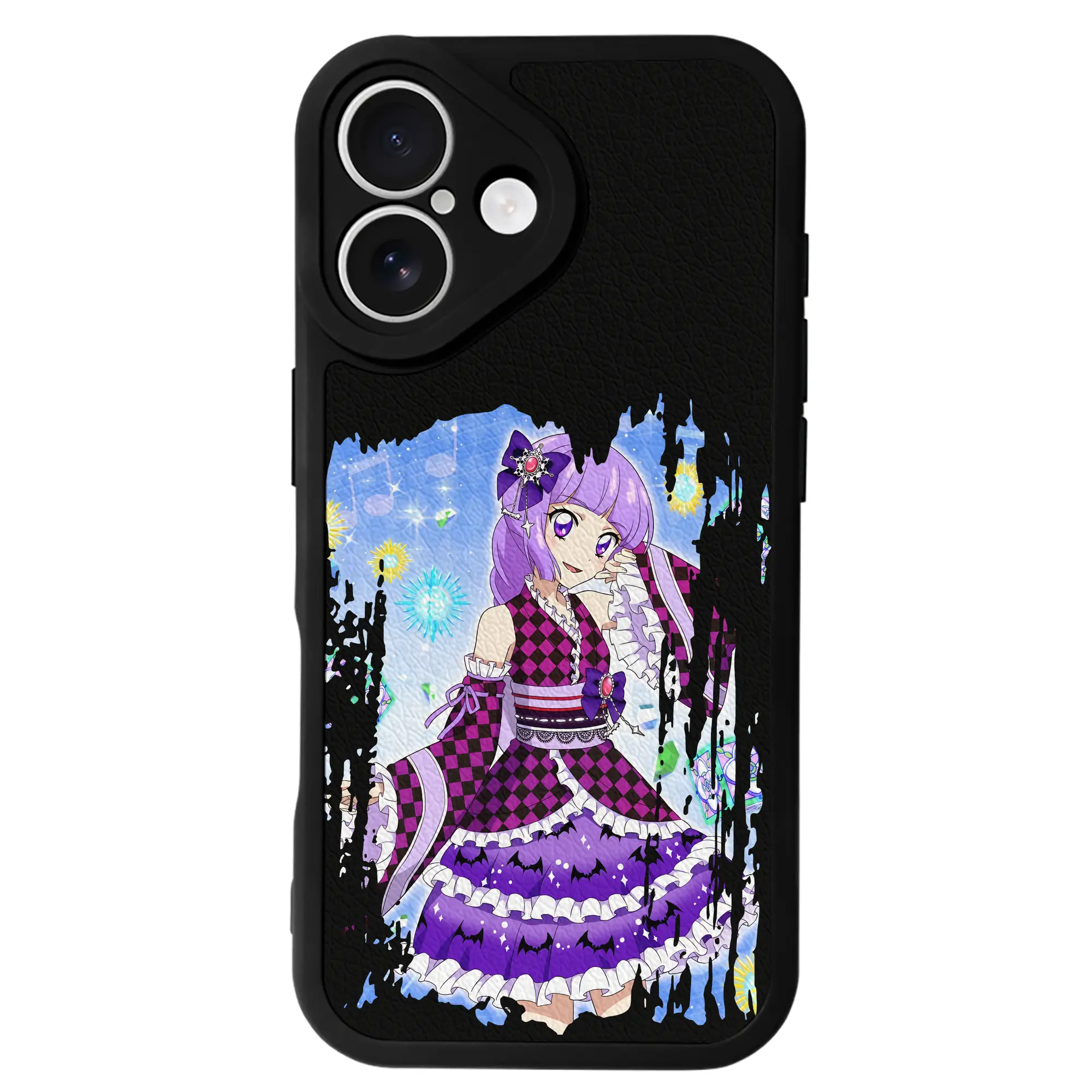 アイカツ グッズ 氷上 スミレ - IPhone 16シリーズ対応 ・ シリコンスマホケース ・ レザー調 ・ 高精度フィット ・ 耐衝撃 ・ ワイヤレス充電対応 ・ 精密カット
